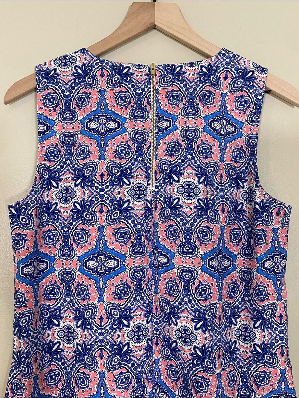 Tabitha Webb Sleeveless Paisley Shift Dress with Pockets Blue Pink Size 6 - Picture 3 of 15